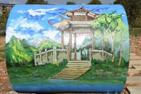 建筑工程系举办“国校同庆，绘青春”手绘水泥管比赛IMG_7575